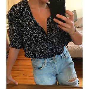Vintage floral blouse over size